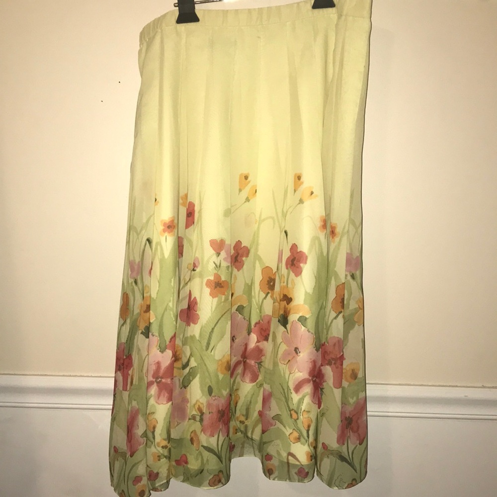 Yellow floral skirt